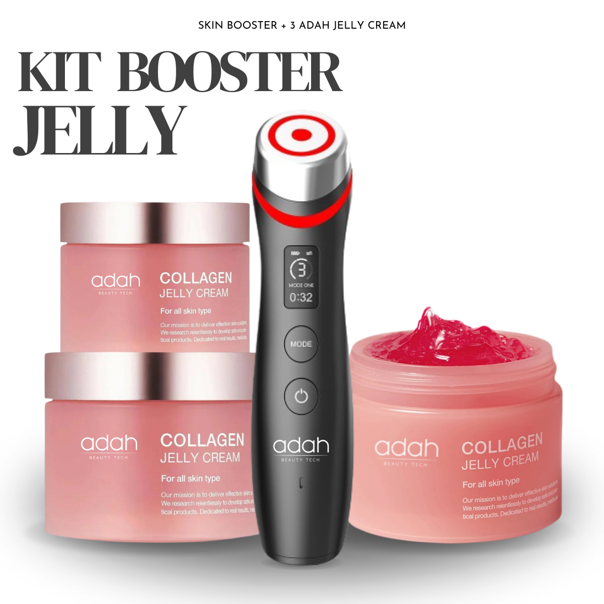 KIT BOOSTER JELLY: Skin Booster™ + 3 Adah Jelly Cream