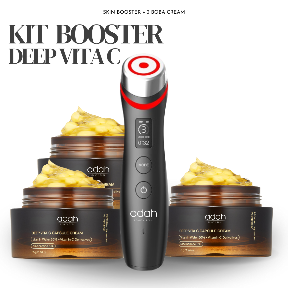 KIT BOOSTER DEEP VITA C: Skin Booster™ + 3 Boba Cream